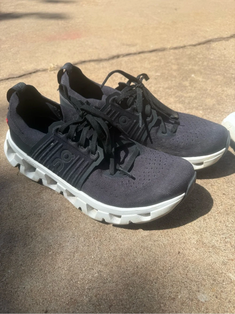 Women's Black Athletic Knit Running Sneakers with White Sole